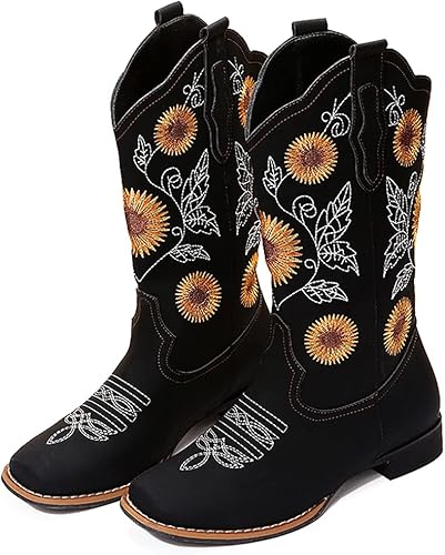 Cowgirl Western Boots stitched Embroidered Fashion Boots-2018